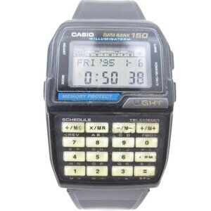 Vtg Men Casio Databank 150 Calculator Quartz WR DBC150 Watch (G809)"New Battery"
